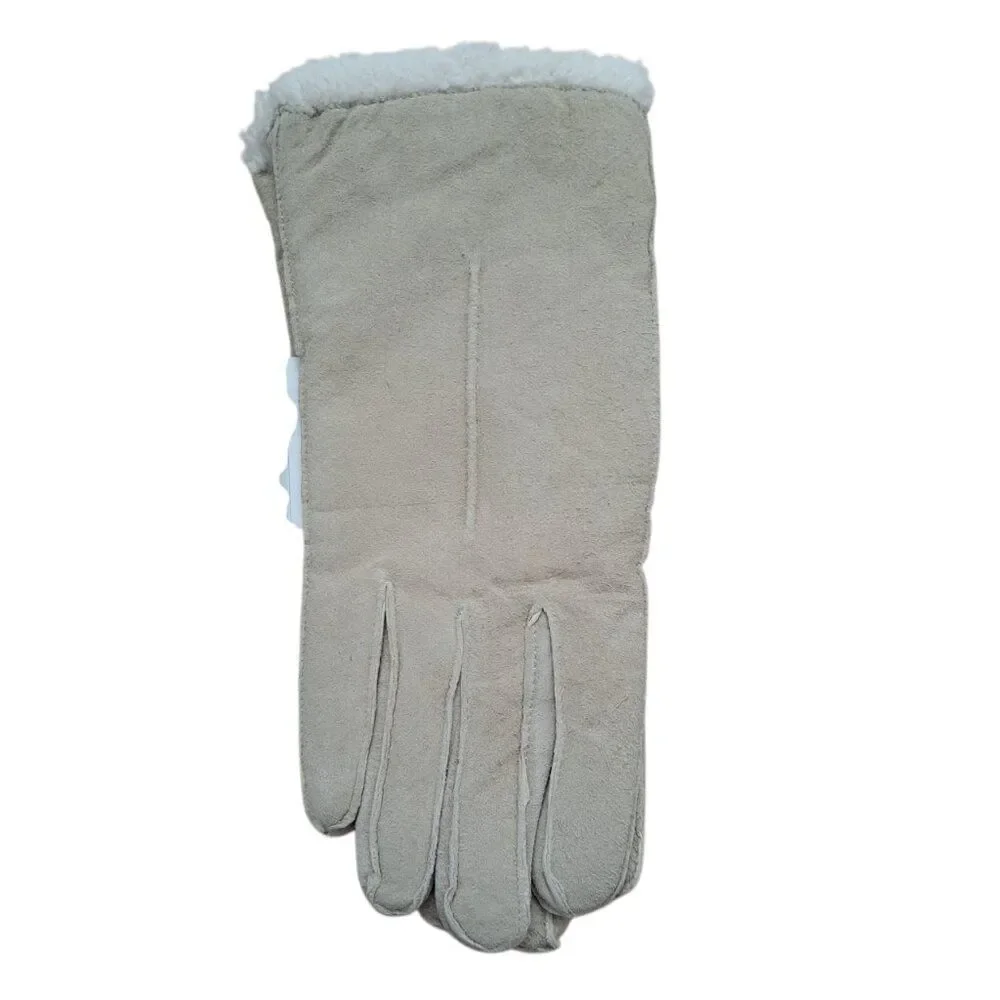 Isotoner Women's Camel Suede Lined Hand Gloves Winter Cozy Warm Sz Medium - Picture 3 of 5